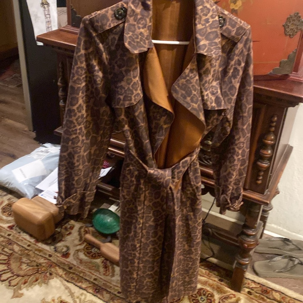 Leopard Print Trench Coat